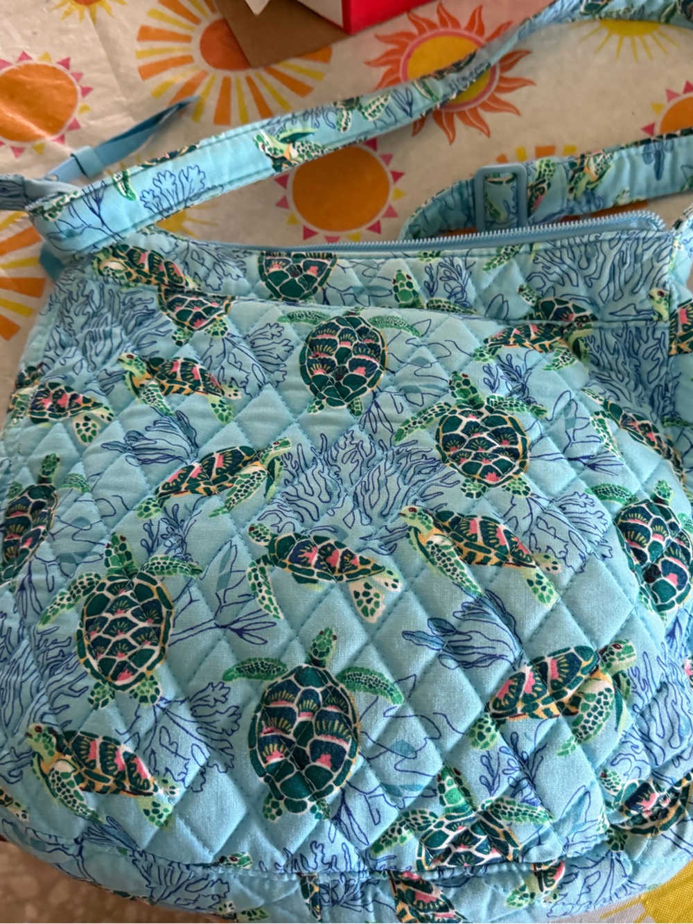 Vera Bradley Quilted Sea Turtle Crossbody Bag - Light Aqua